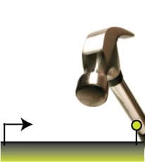 Hammer hitting gene to represent random mutagenesis