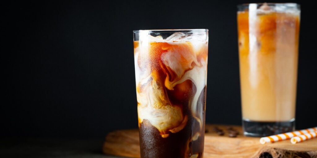 Image of a iced coffee (Frappe) as a play on words for the microscopy technique FRAP