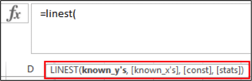 do linest in excel for mac