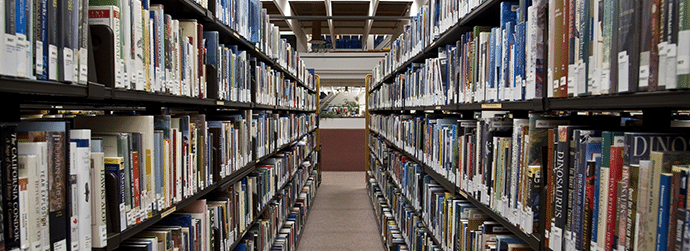 Library aisle image