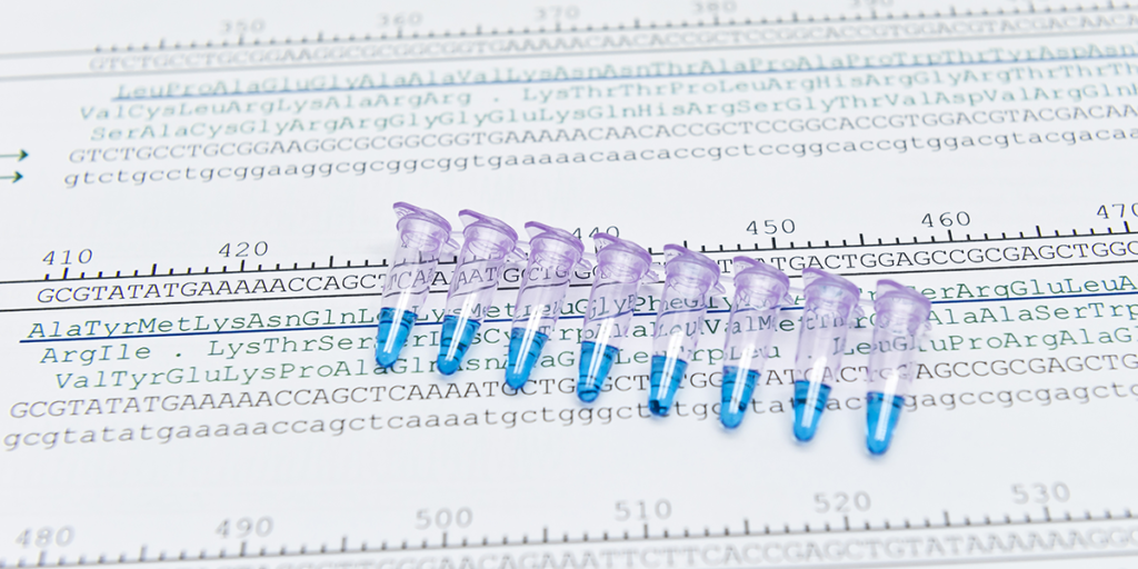 Imeage of tubes and sequencing data depicting gene expression analysis