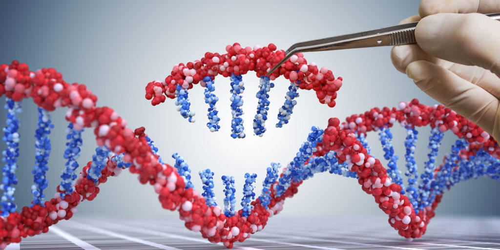 DNA being modified using a tool to represent modified CRISPR nuclease formats