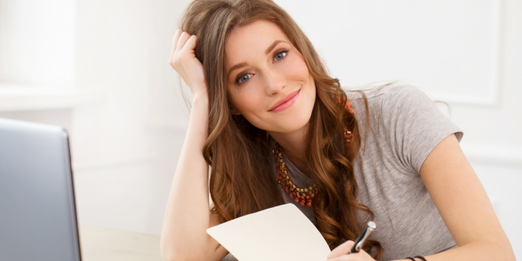 Female scientist working from home