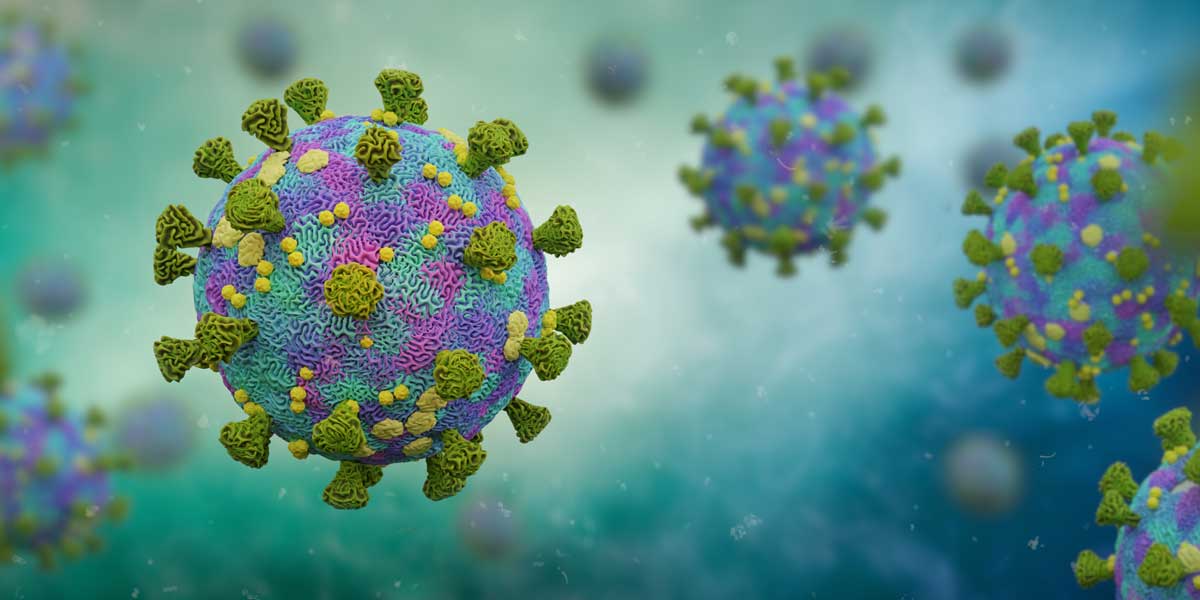Graphic depicting COVID-19 virus
