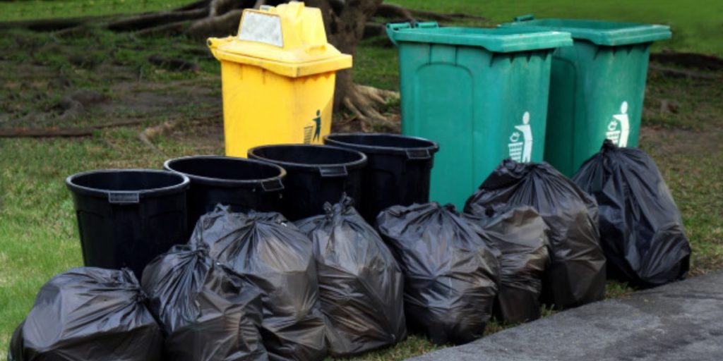 Image of garbage bags and recyling. Used as a metaphor for measuring autophagic flux