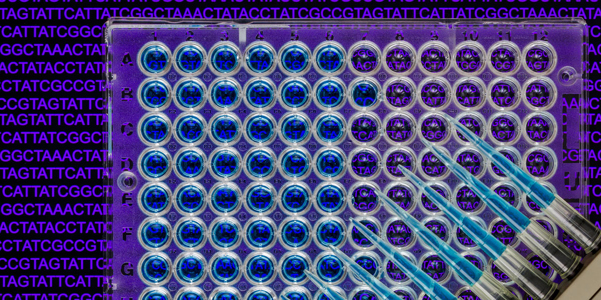 Image of 96-well plate representing considerations when designing CRISPR screens