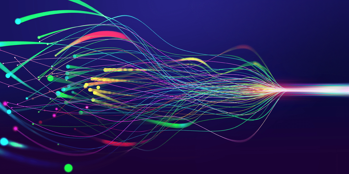 Image of multiple lines converging to represent integrating multiplexed-technologies to better understand disease pathogenesis