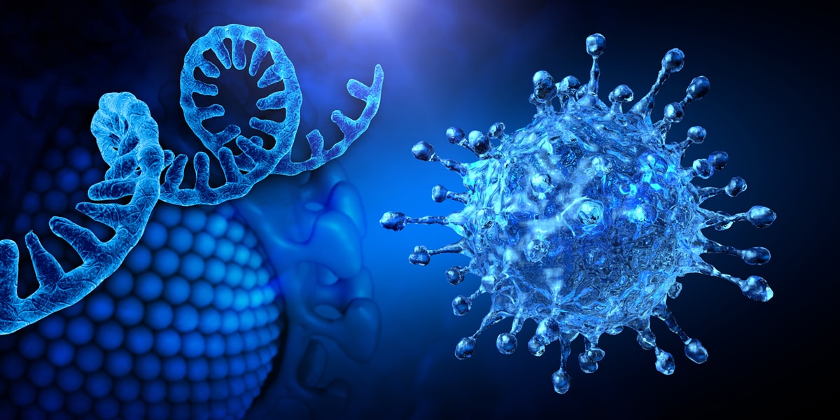 An image of RNA and SARS-CoV-2 to depict the benefits of automated IHC and ISH