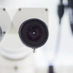 An image of microscope that resembles a happy face to represent happy researchers following SEM sample preparation