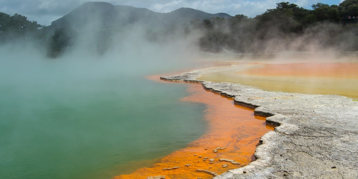 An image of a thermal spring to depict the thermal shift assay.