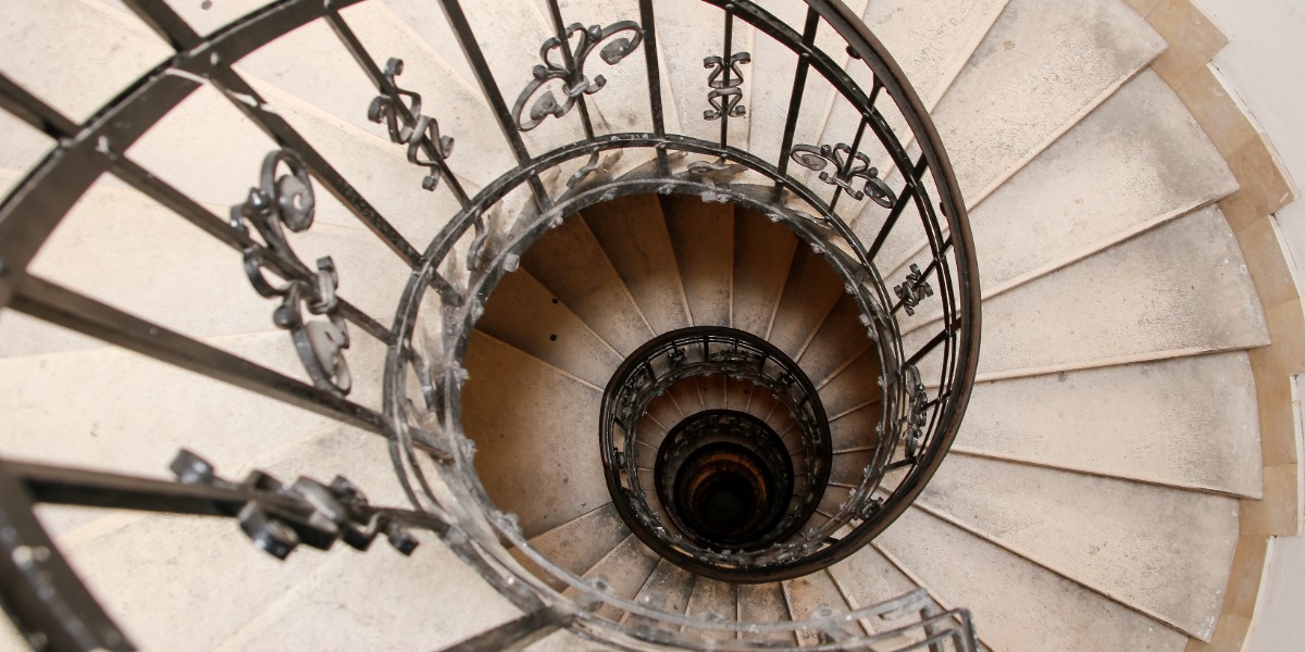 An image of a spiral staircase to depict circular dichroism sample preparation.