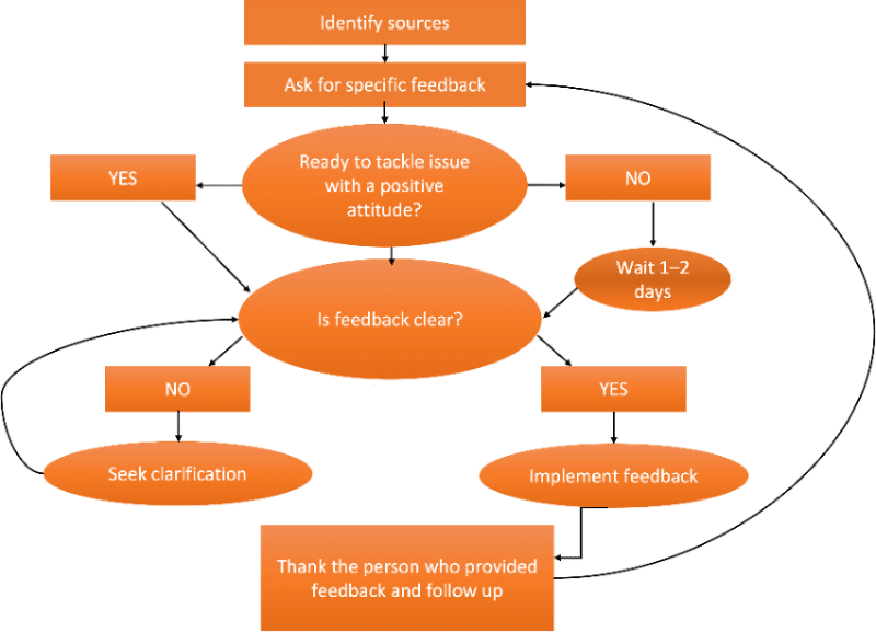 A flow chart depicting the feedback cycle