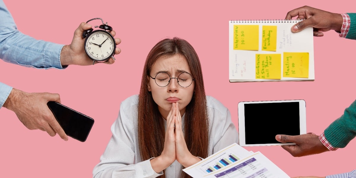 Girl with too much to do needs to learn the art of delegation for scientists