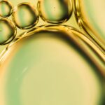 Oil droplets to depict the use of oil in oil immersion microscopy