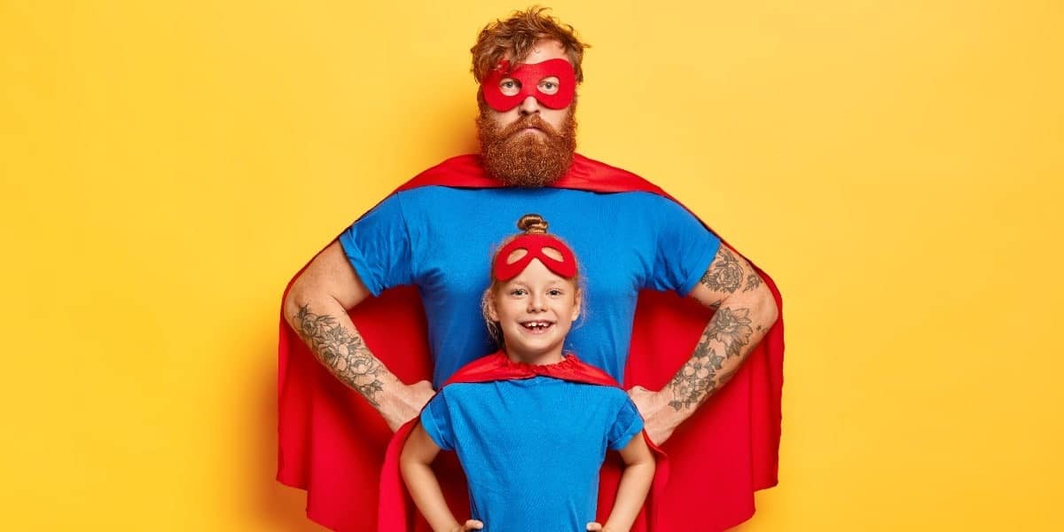 Daughter mimics dad as a superhero to highlight how researchers can mimic phosphorylation