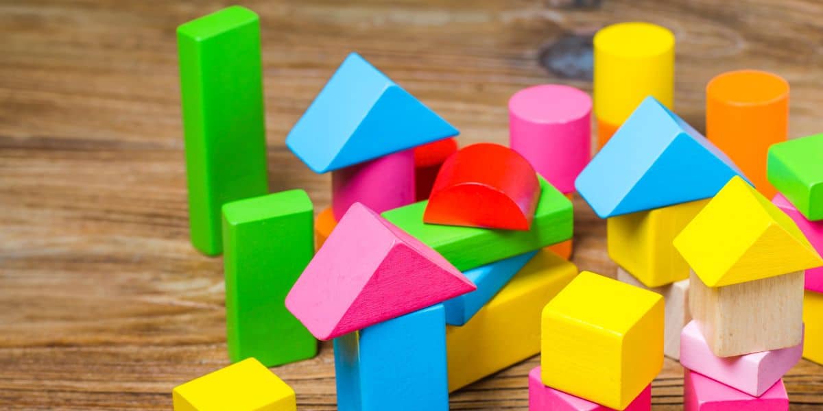 Colorful building blocks representing fun hobbies for scientists.