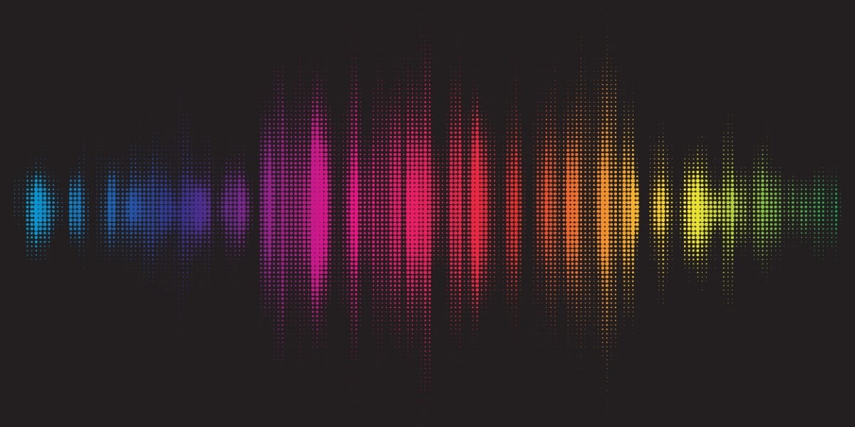 Abstract lines of color to represent fluorescence from sample in confocal laser scanning microscopy