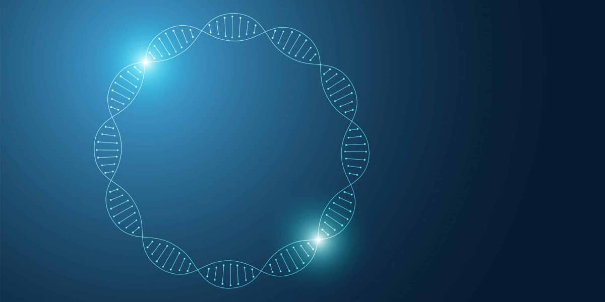 A cartoon of a plasmid to represent DNA molecular cloning methods