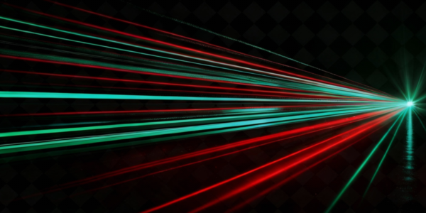 red and green lasers to represent laser imaging