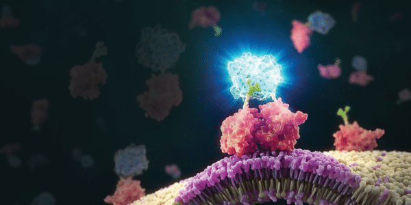 Annexin V luciferase fusion proteins bind to phosphatidyl serine during apoptosis and creates a luminescent signal.