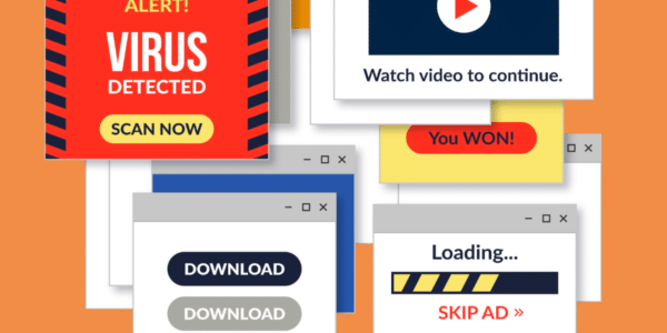 Pop-up ads and virus alerts cluttered